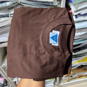 Plain Round neck T-shirt - Brown color