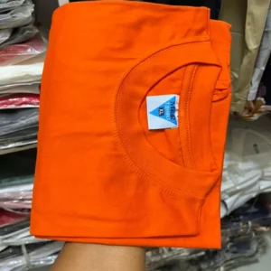 Plain 100% Cotton Round Neck T-Shirt - Image 3