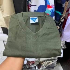 Plain 100% Cotton V-Neck T-Shirt - Image 9
