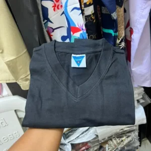 Plain 100% Cotton V-Neck T-Shirt - Image 7