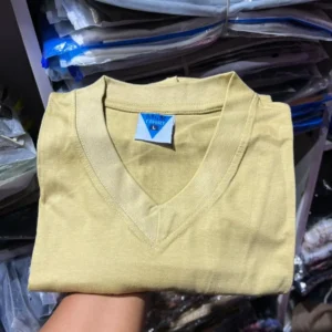 Plain 100% Cotton V-Neck T-Shirt - Image 6